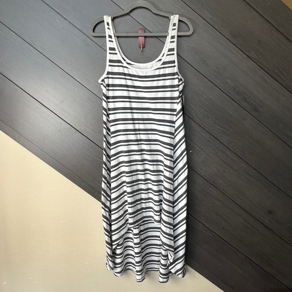 MNY Marc New York Women's Striped High Low Maxi Dress XL NWT Casual Stretch
